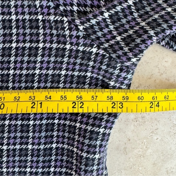 Luchiano Visconti Purple Black Houndstooth Plaid Favorite Shirt Mens Size L - Picture 9 of 14